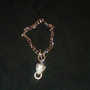 Silver Bracelet with Panther Pendant